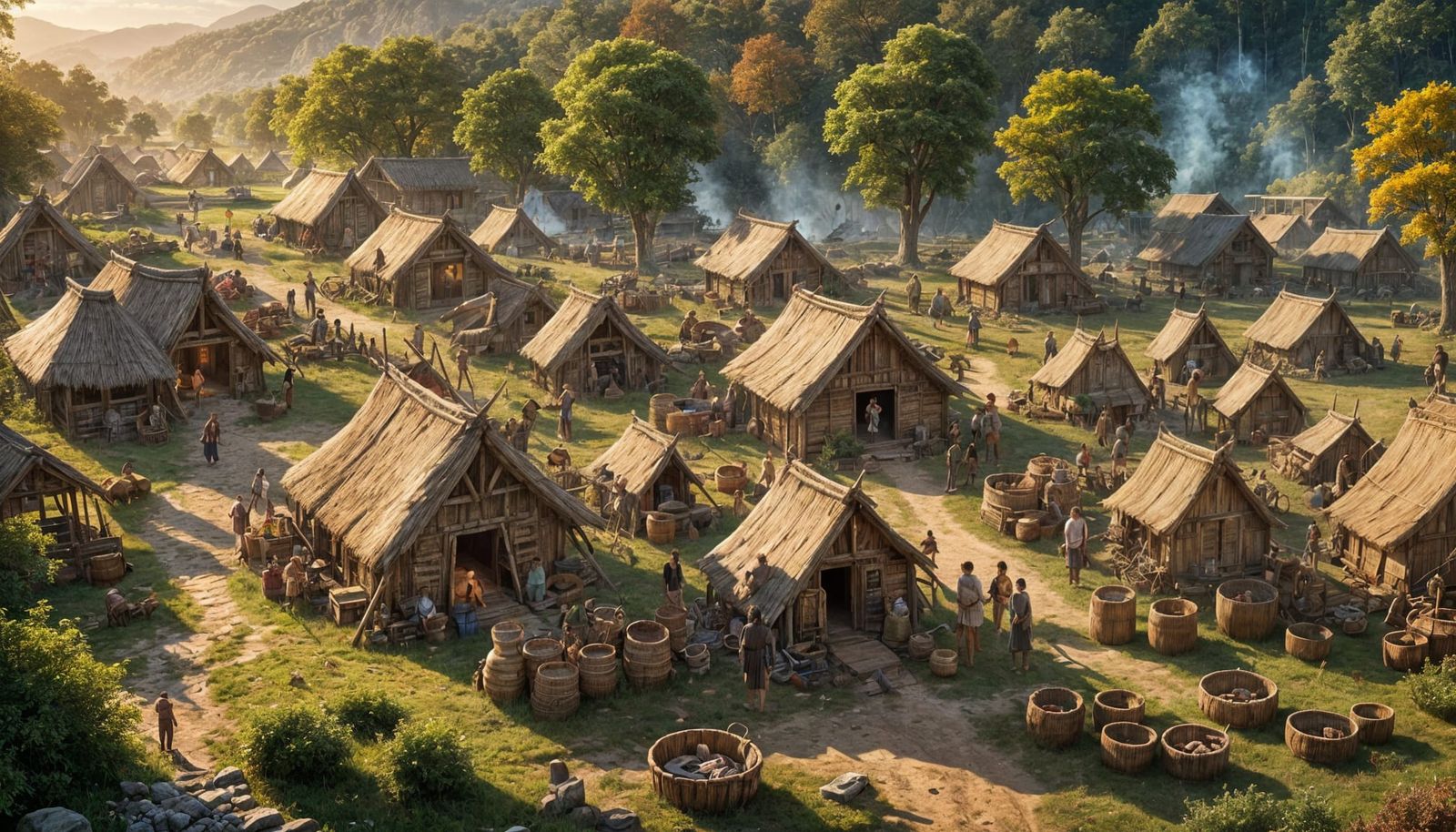 Cherokee Village in the 1600s: Hyperrealistic Illustration