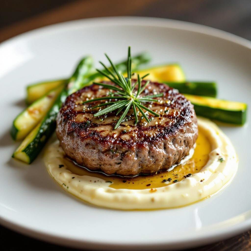 Elegant Seared Steak with Rosemary and Zucchini