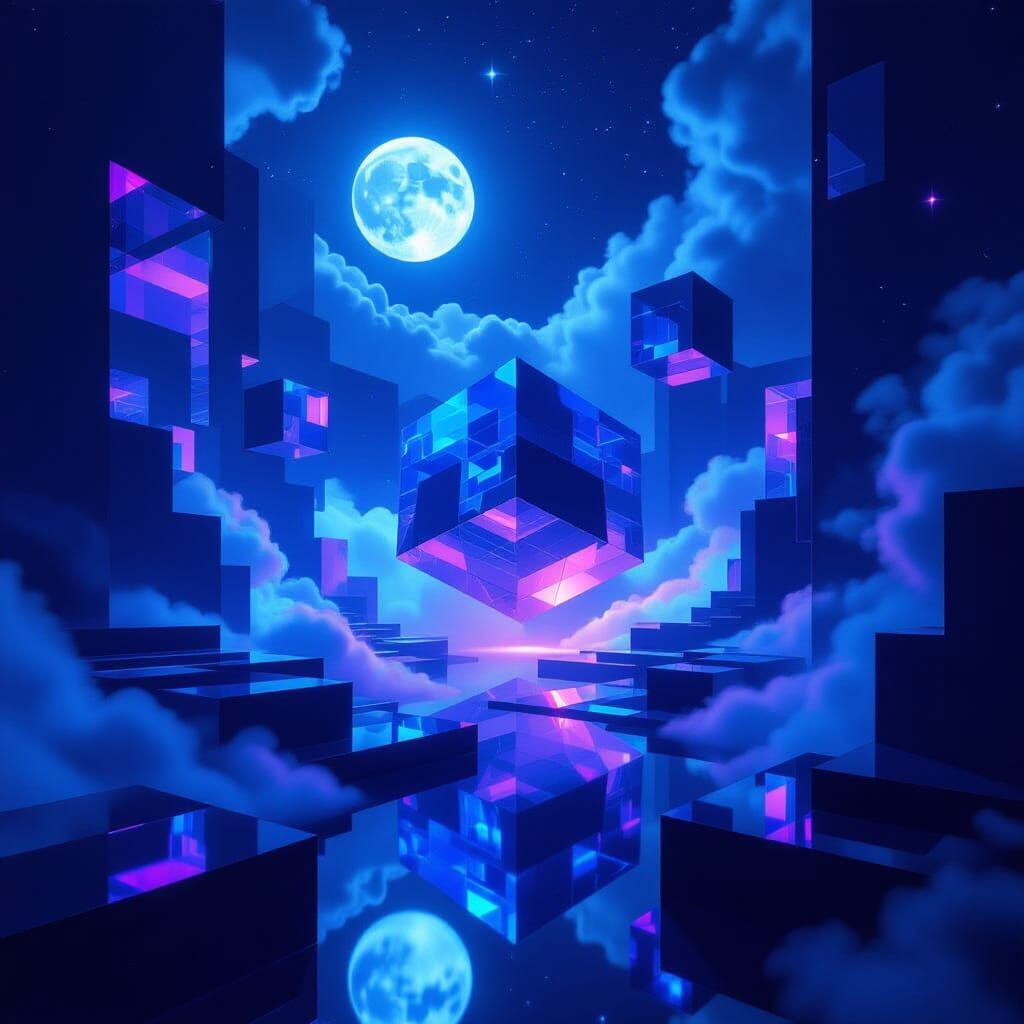 Surreal 4D Night World with Impossible Geometry