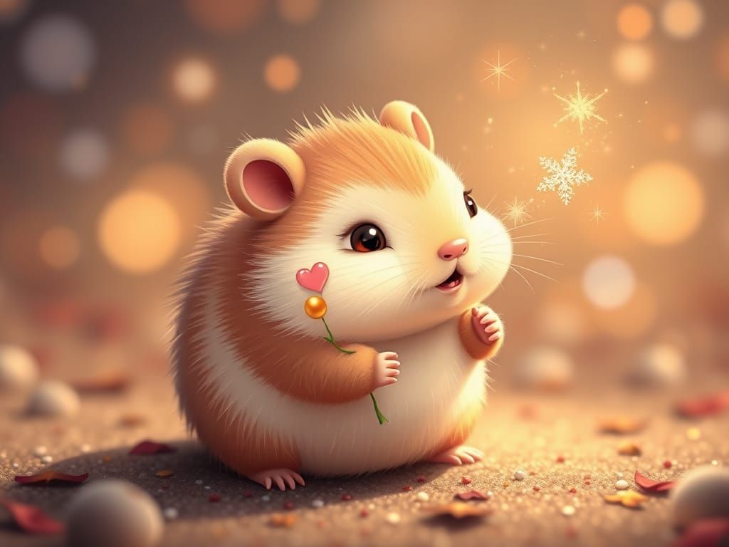 Whimsical Fairycore Capybara in Sparkling Tamagotchi World