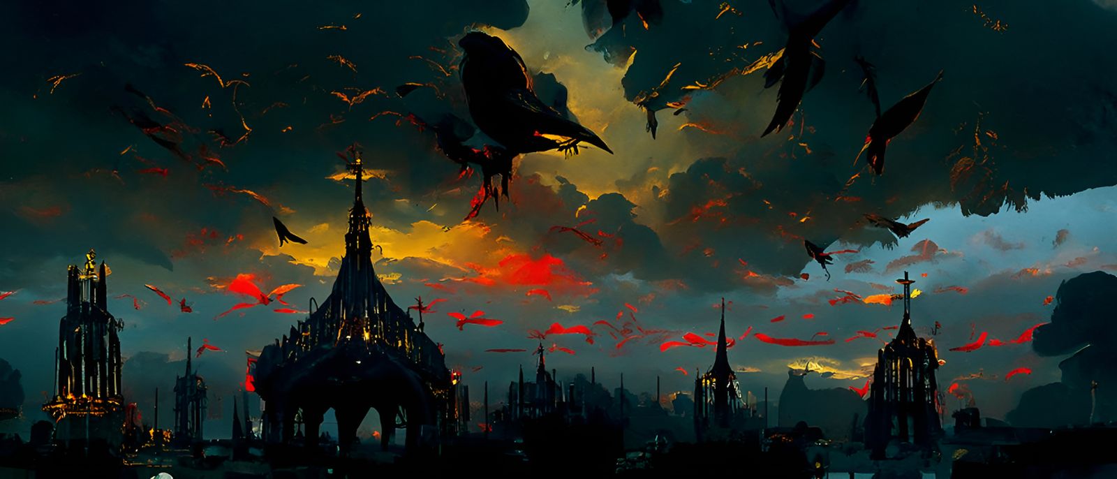Evil Crow Cathedral at Dusk: Gothic Architecture