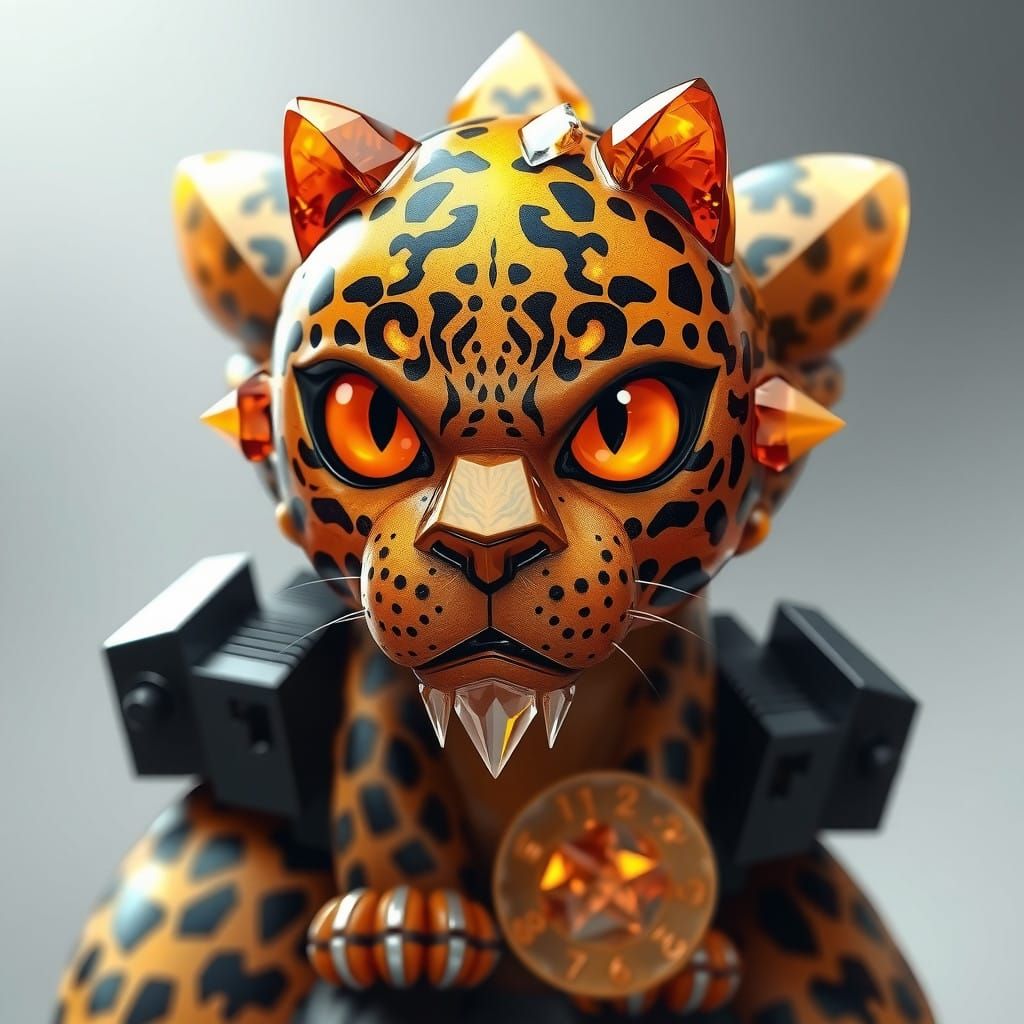 Blocky Amber Crystalline Leopard Creature