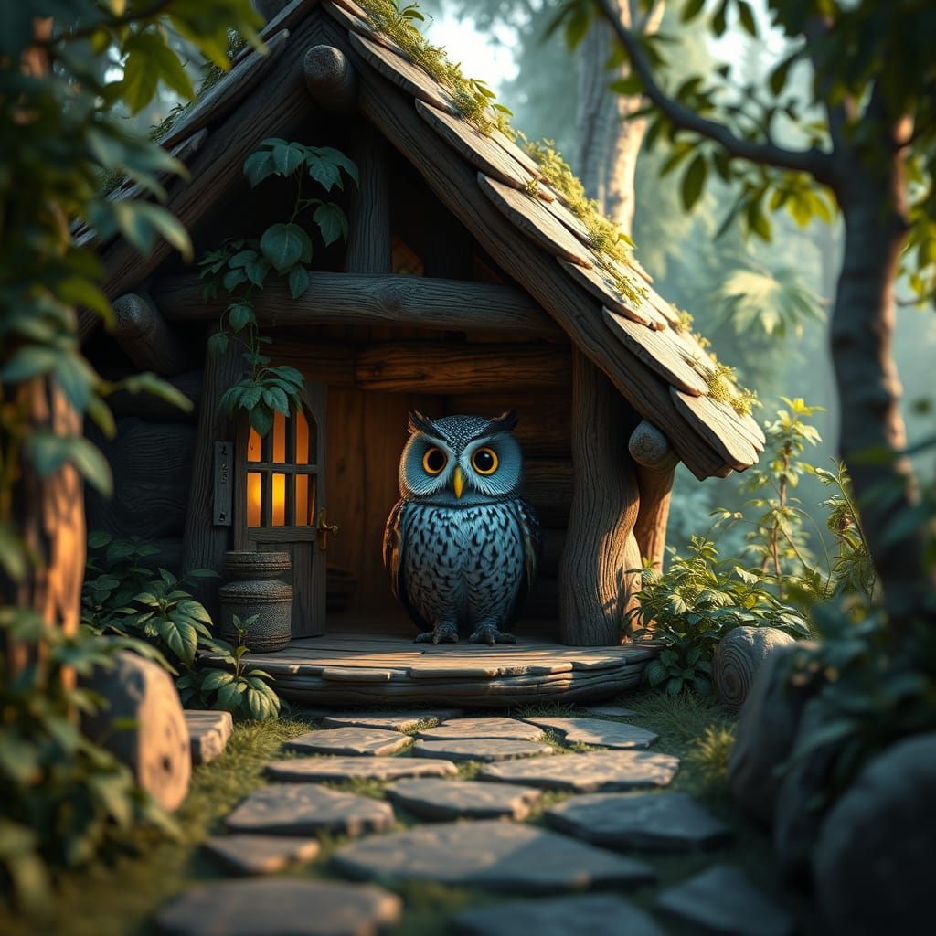 Cozy Blue Owl Home in Lush Greenery