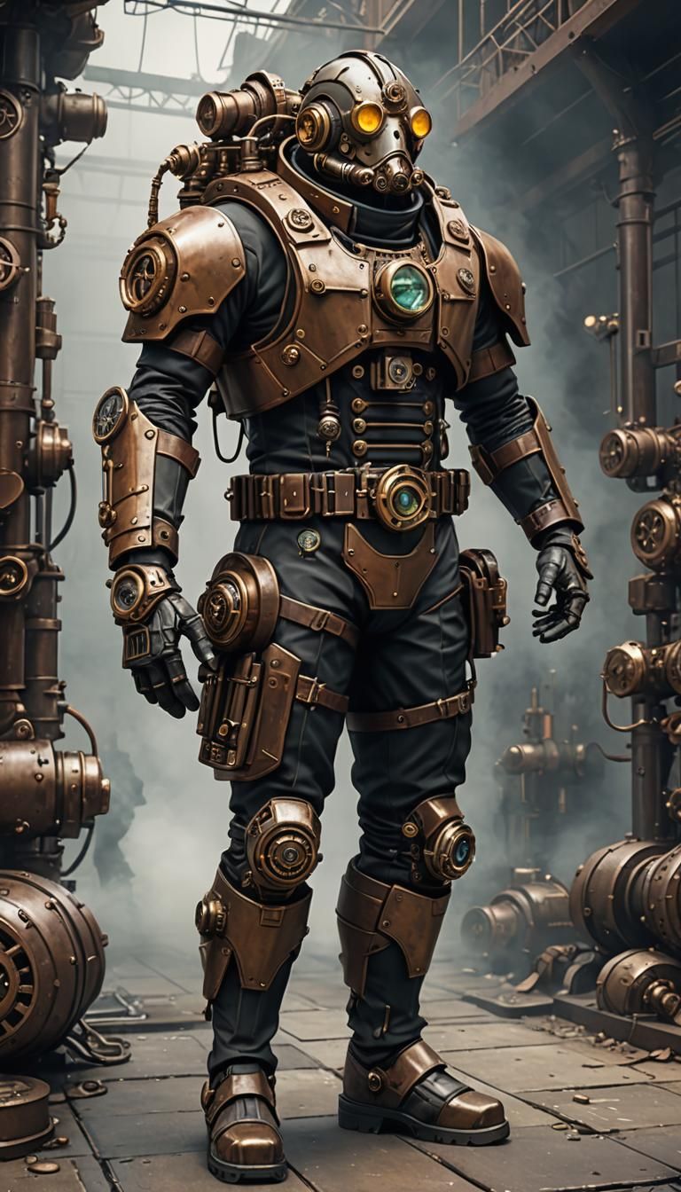 Nano-Steampunk Heavy Fighter Full Body Steamsuit