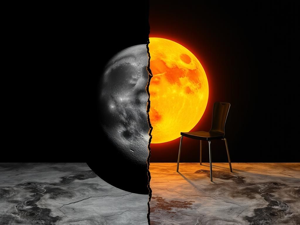 Contrasting Opposites Merged in Colorful Image