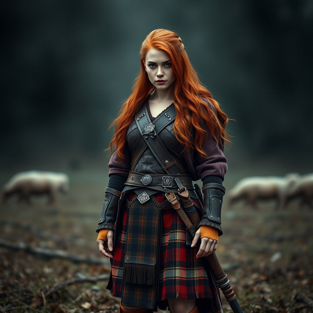 Majestic Ronin Warrior in Cameron Plaid Kilt