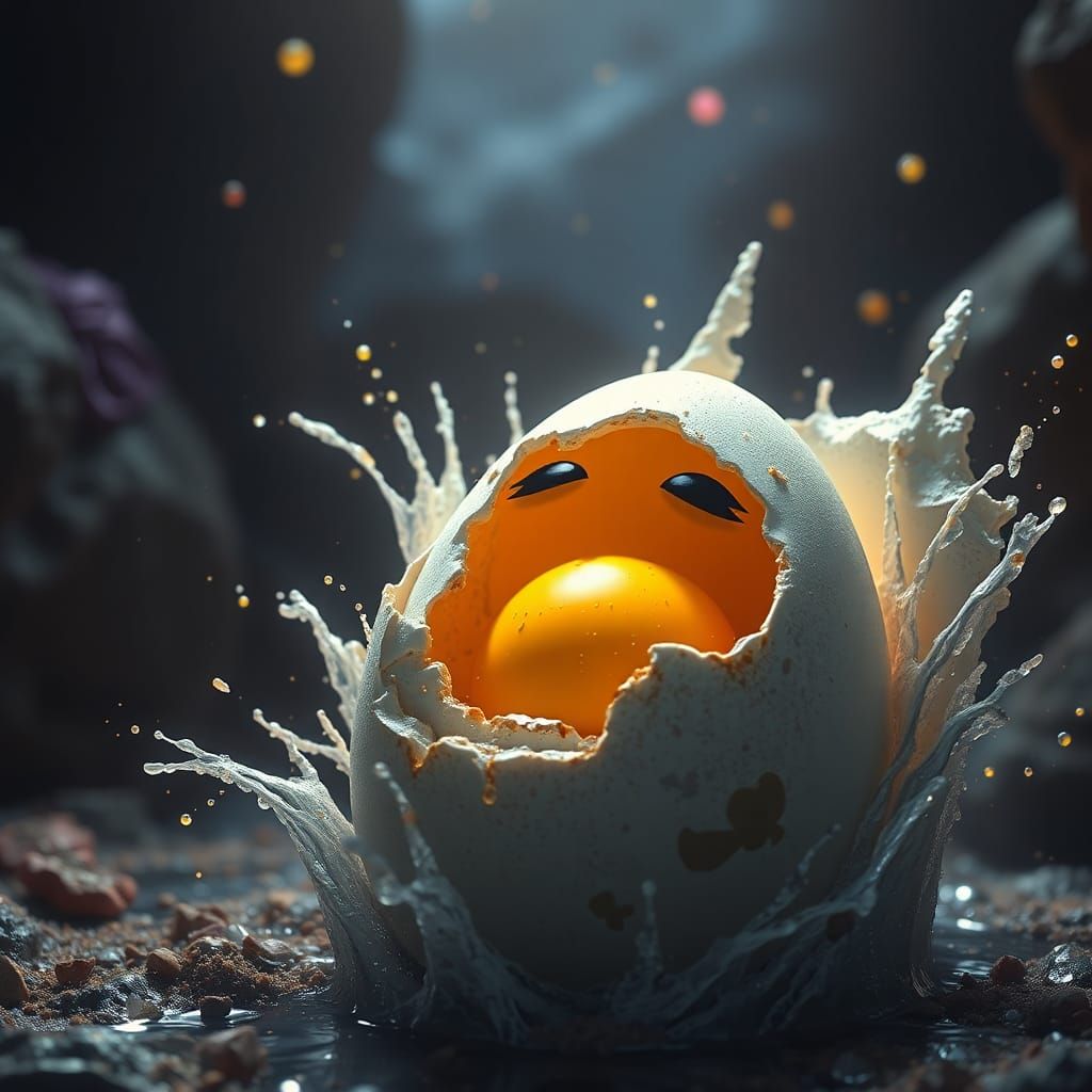 Fantastical Egg Yelling, Detailed Matte Painting