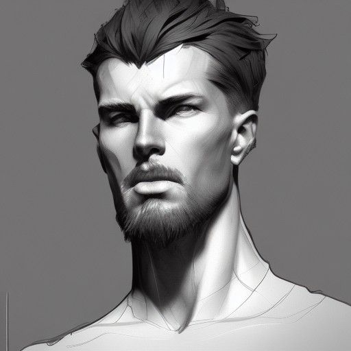 Detailed Male Portrait in Art Nouveau Style