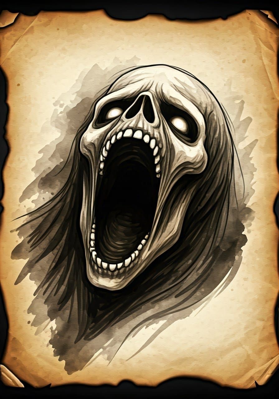 Lovecraftian Ghost Howling in Haunted Victorian Mansion