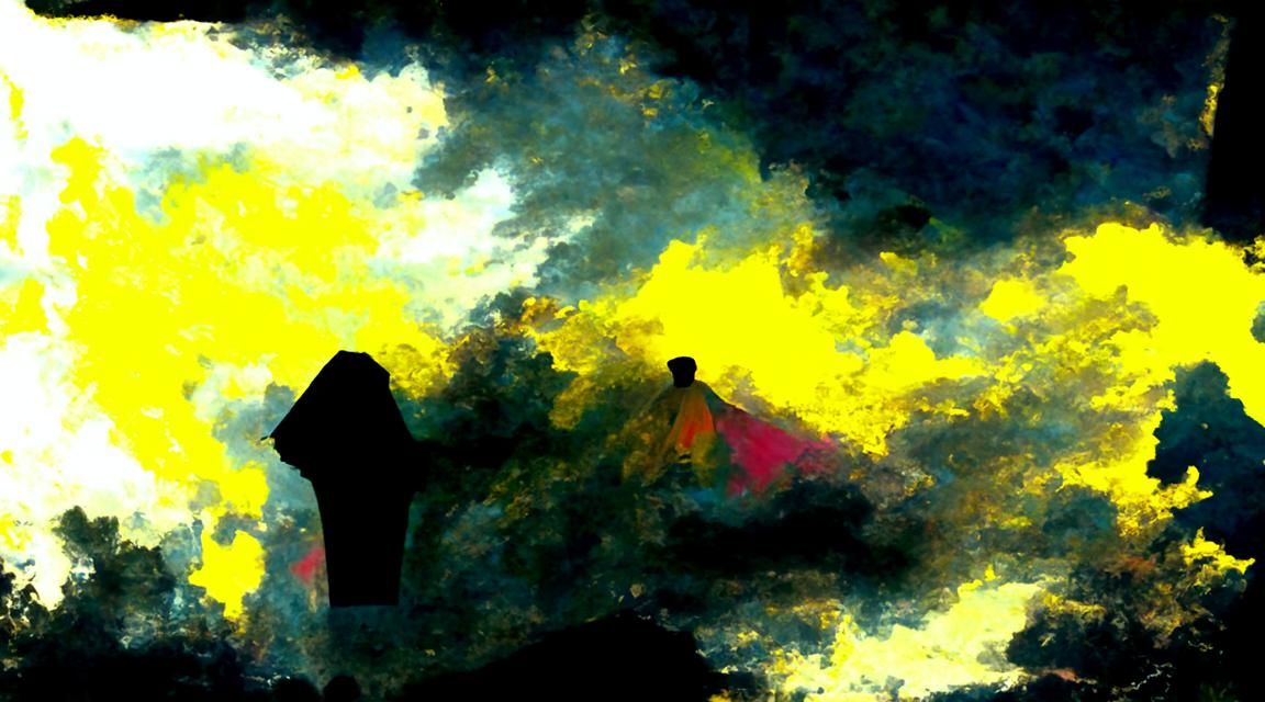 Surreal Cosmic Silhouette with Hopeful Light