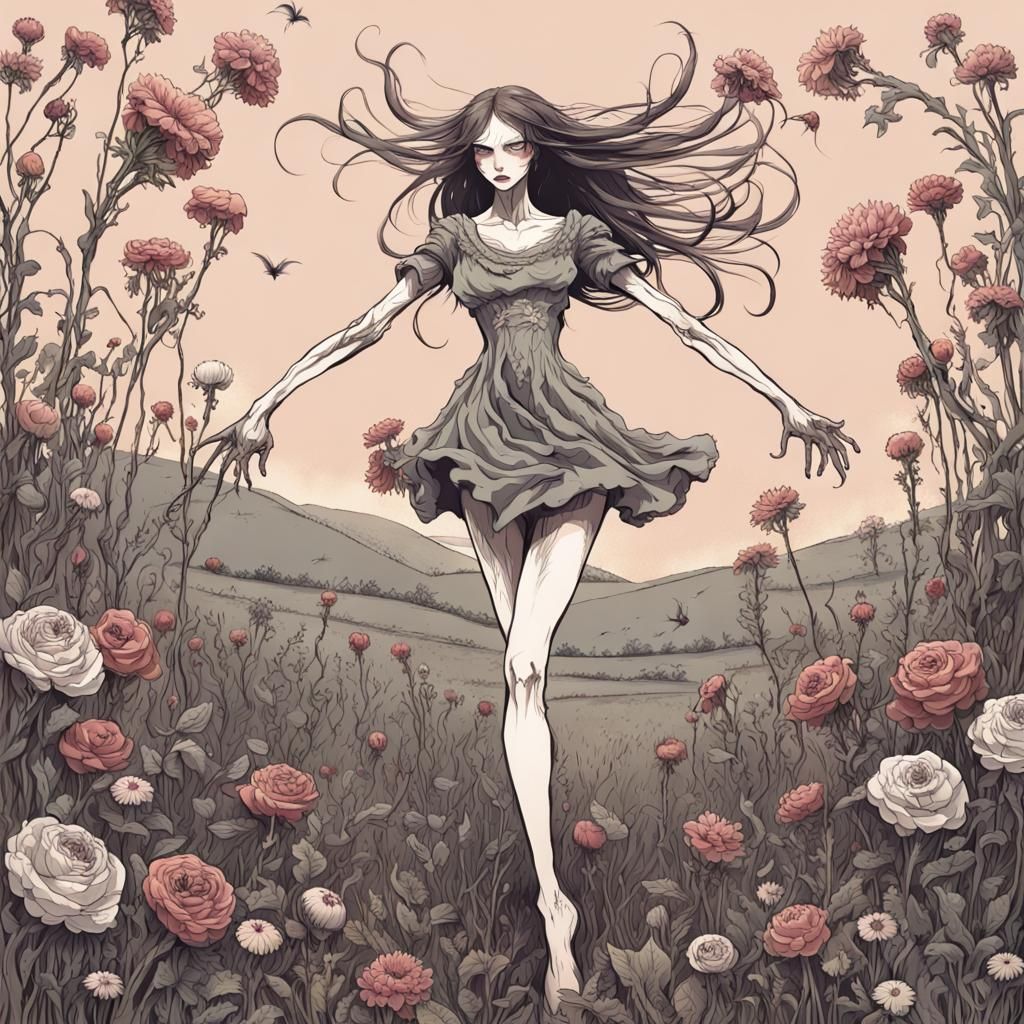 Flower Meadow Demon Dancing with the Dead
