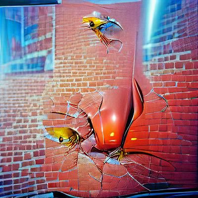 Hyperrealistic Defenestration in Jim Burns Style