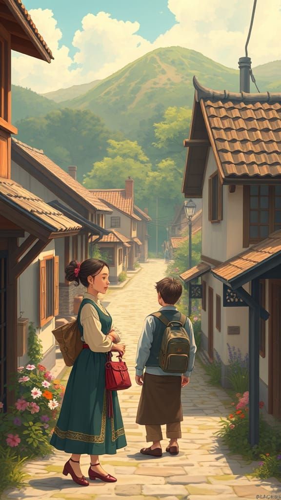 Charming Village Reunion in Whimsical Style