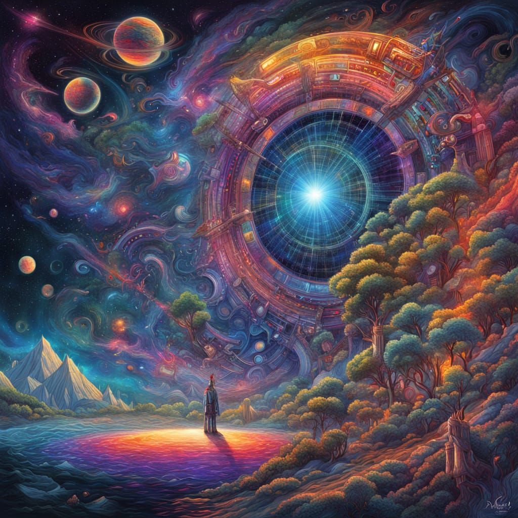 Surreal Cosmic Landscape in Holographic Aesthetic