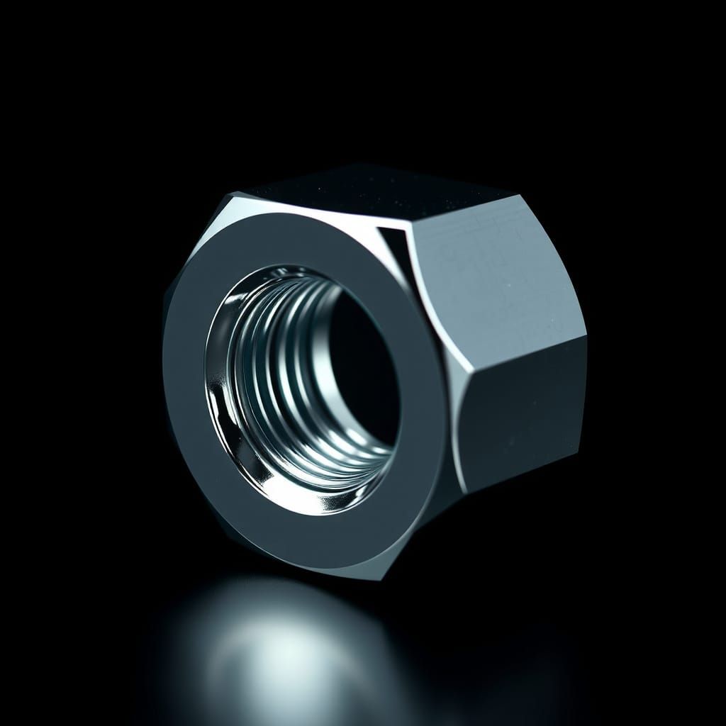 Chrome Nut: Hyperrealistic Metallic Finish Still Life