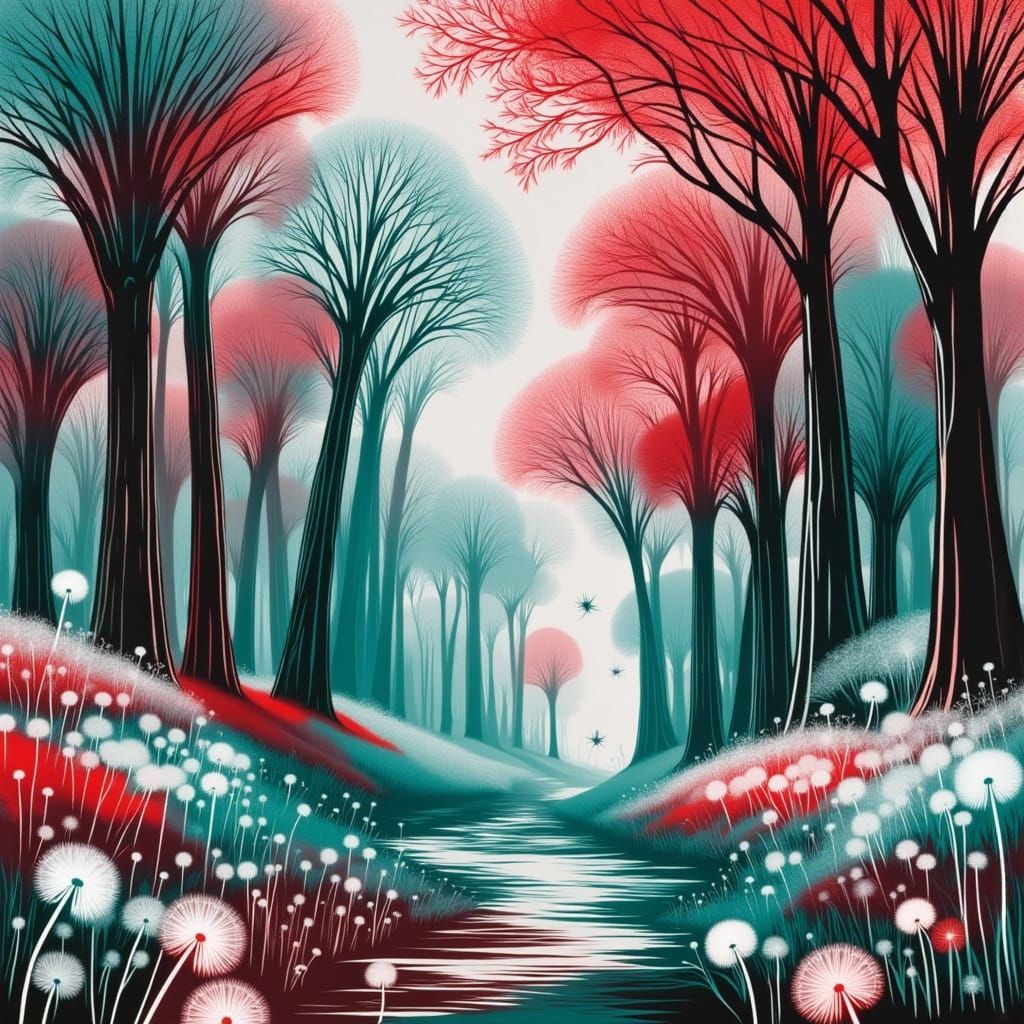 Beautiful Female Android in Dandelion Lane Style