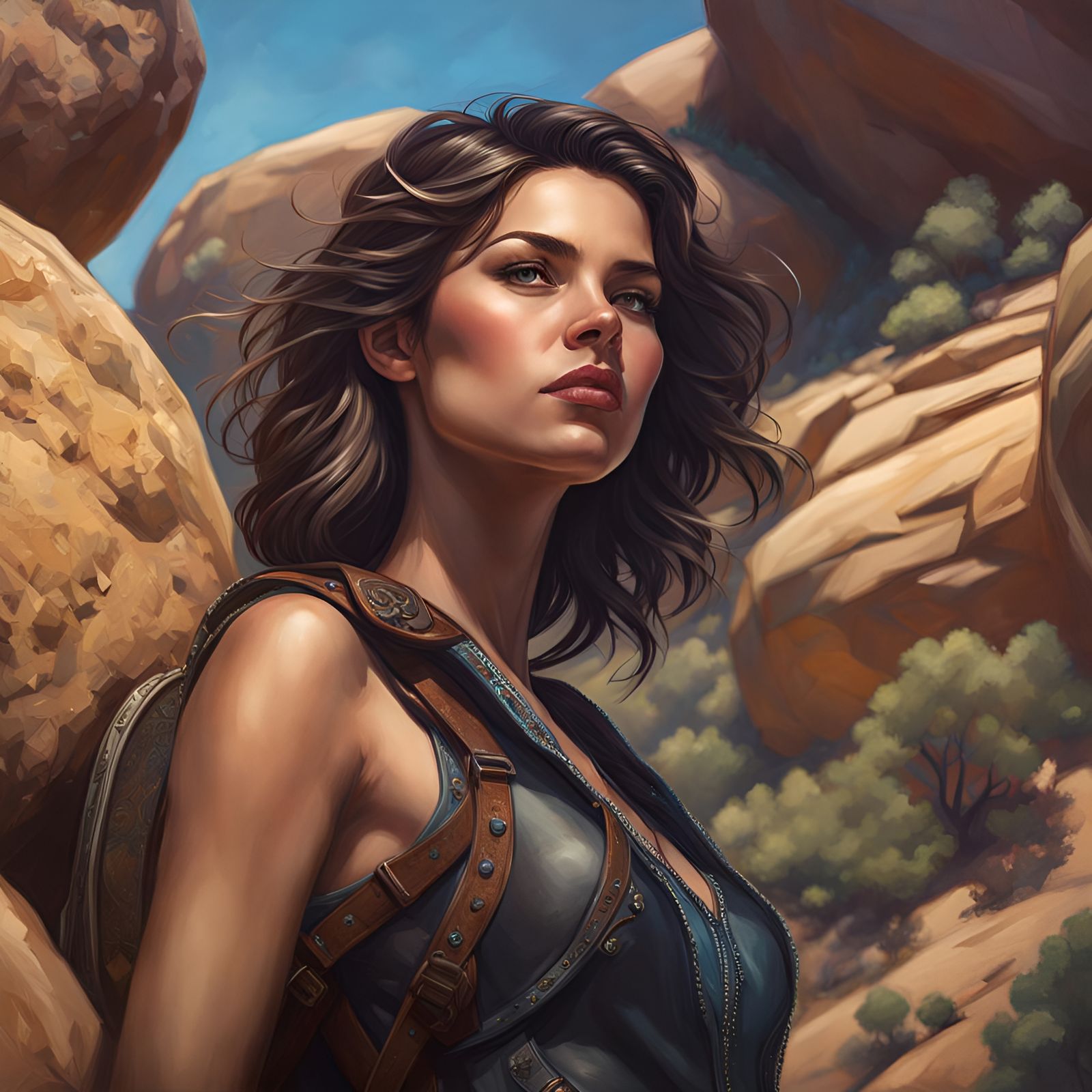 Climbing Potato Chip Rock: Hyperrealistic Concept Art