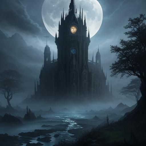 Enchanting Whispers of Nature in Moonlight: Digital Painting