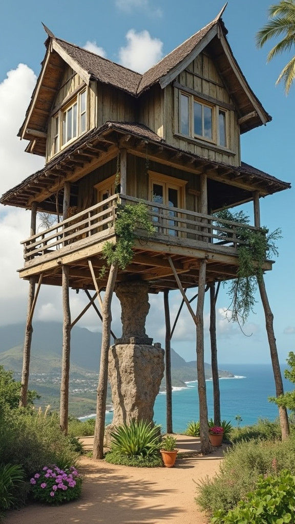 A "tall skinny catawampus quirky home". Plantation-style in ...