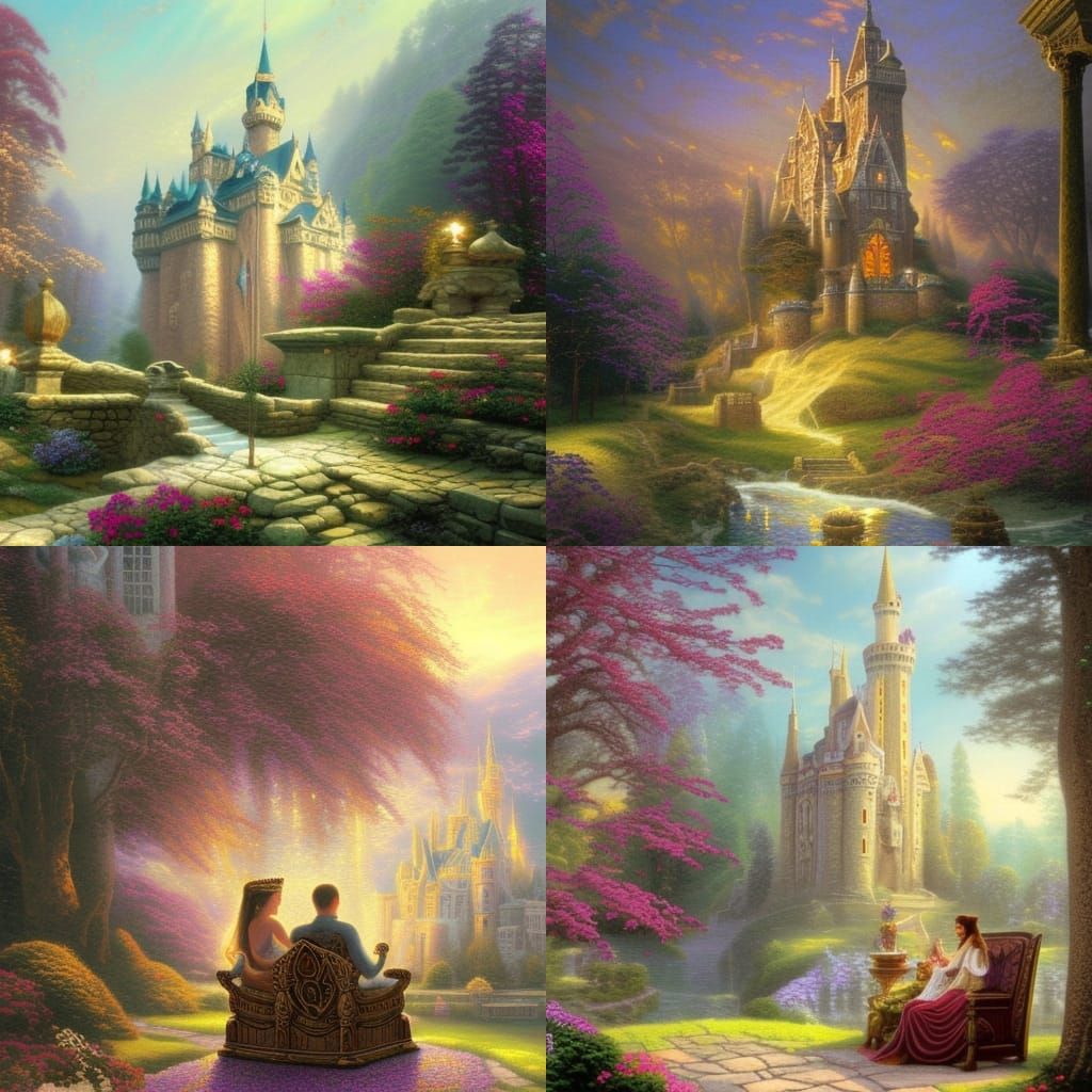 King and Queen on Ancient Throne: Ethereal Fantasy