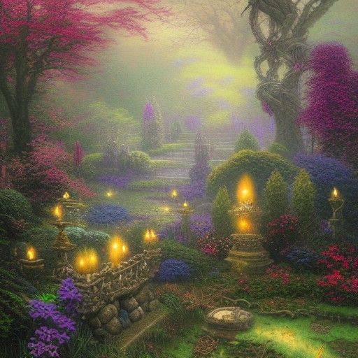 Enchanted Warrior Grave in Ethereal Fantasy Style