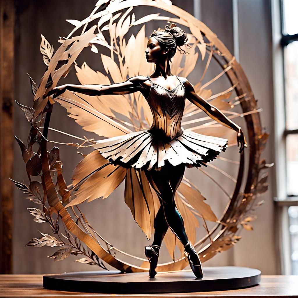 Elegant Metal Sculpture of a Ballet Dancer