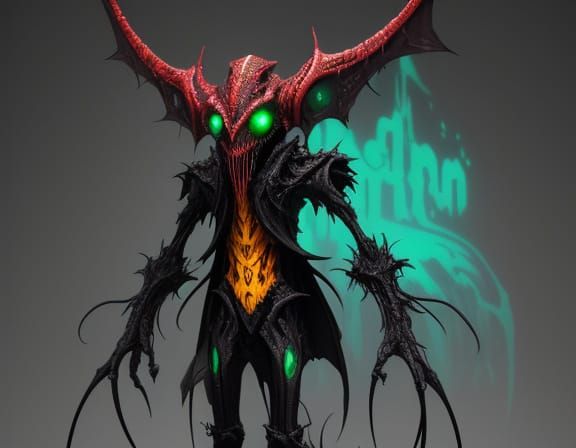 Creepy Alien with Glowing Eyes in Pop Surrealism