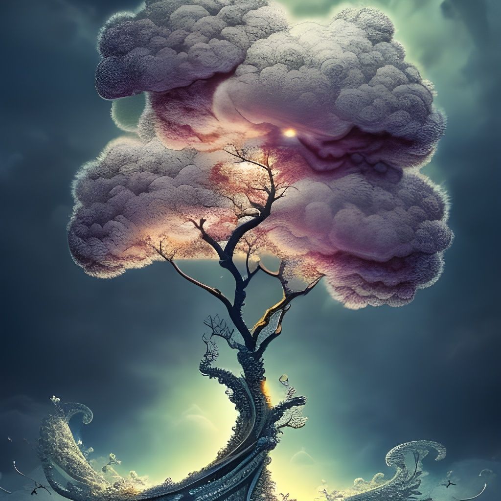 Crystal Bonsai Cityscape: A Digital Matte Painting