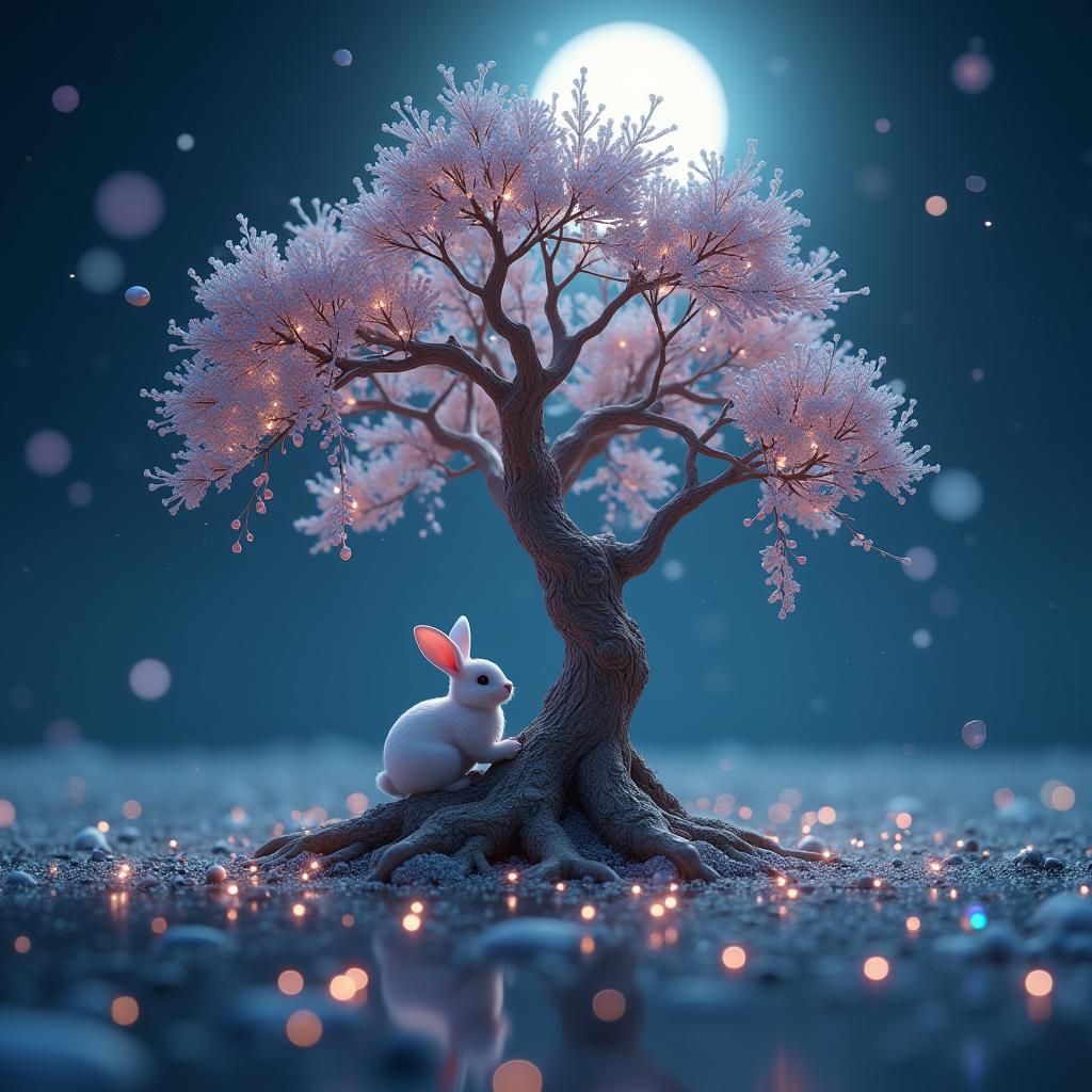 Jewel Tree and Rabbit in 3D Anime Style