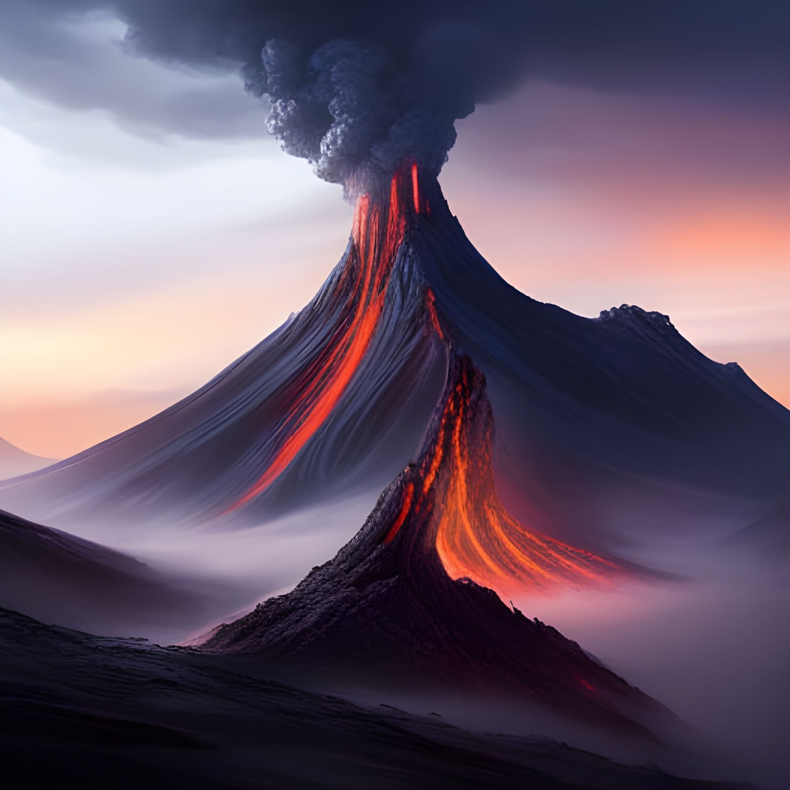 Volcanic Landscape with Alien Creatures, Concept Art