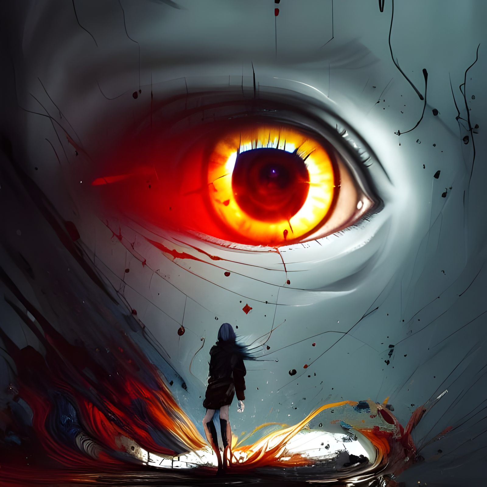 Terrifying Eye of the Storm Speedpaint in Horror Style