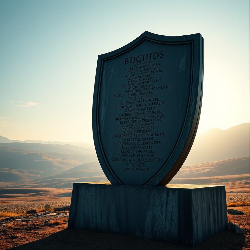 Epic Monument to Fallen Heroes in Cinematic Style