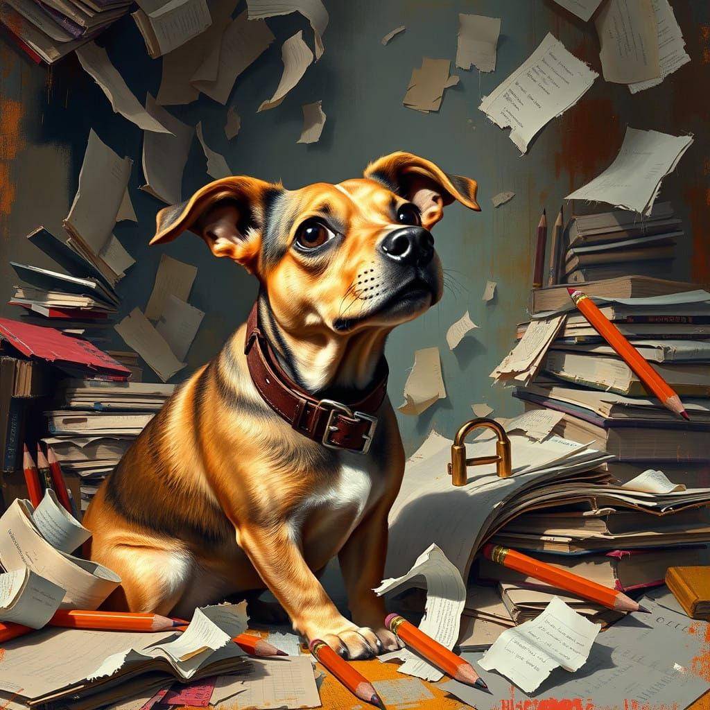 Canine Companion Amidst Creative Turmoil