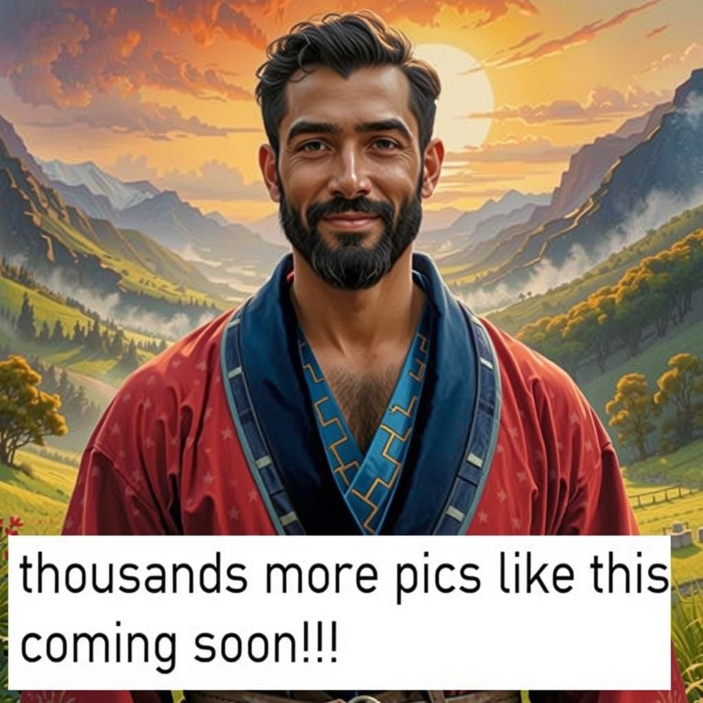 Man in Velvet Suit, Digital Art Illustration