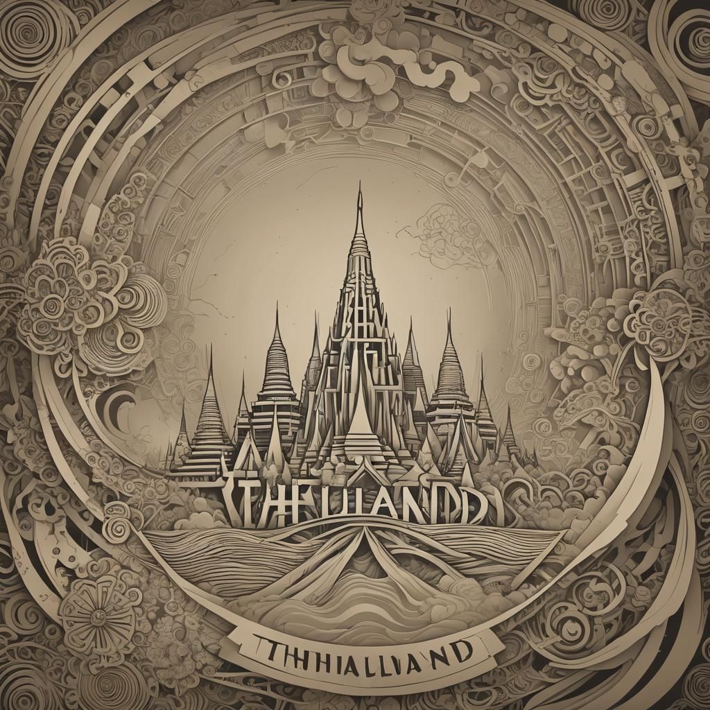 1930s Thailand Propaganda Poster in Brutalist Style