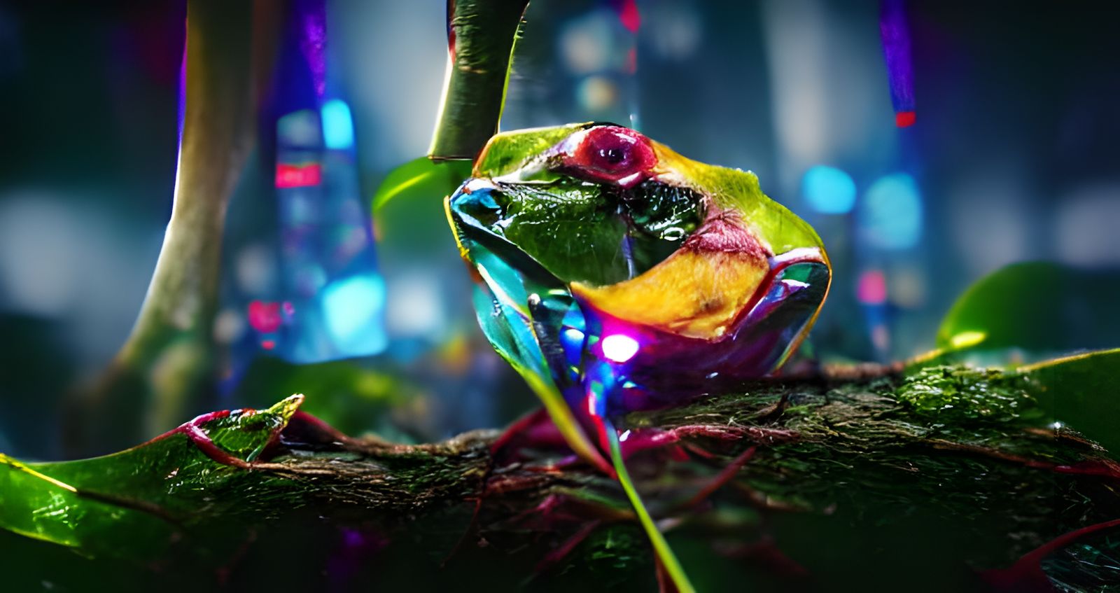Cyberpunk Tree Frog