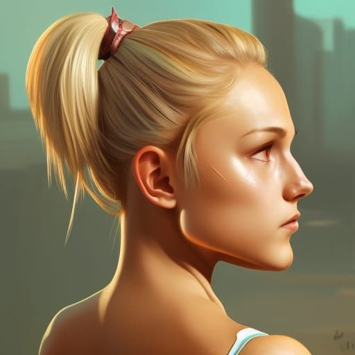 Attractive Cheerleader Portrait in Hyperdetailed Style