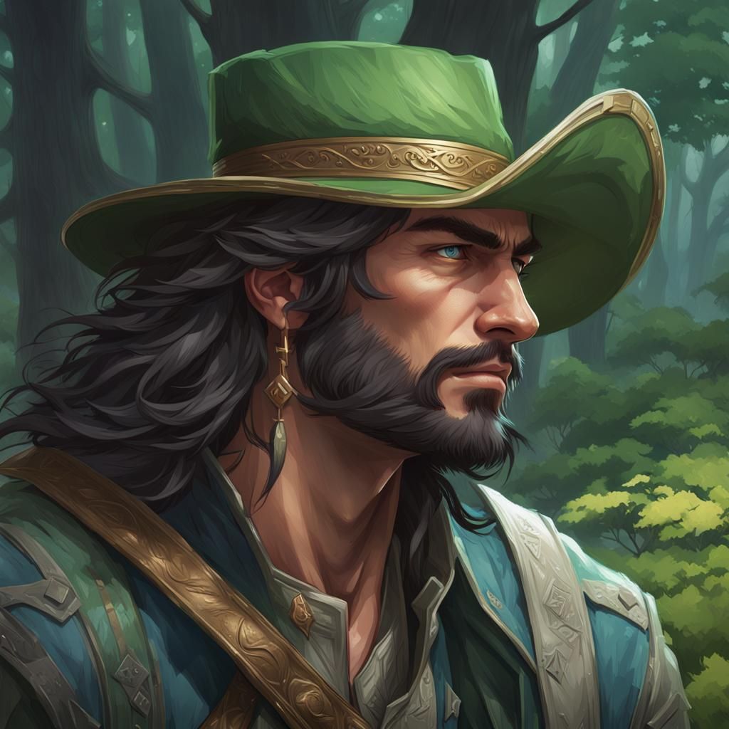 Fantasy Ranger Portrait in Hyperdetailed Style