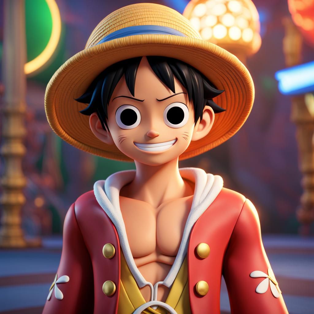 One Piece Scene in Pixar-Inspired 3D Digital Art
