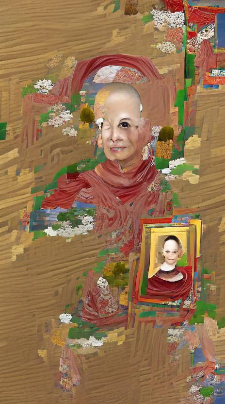 AI-generated Portrait of an Buddhist Nun