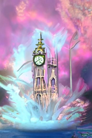 Big Ben Clock in Art Nouveau Rococo Style