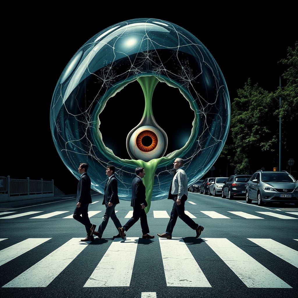 Futuristic Cityscape with Glass Structure and Urban Landscap...