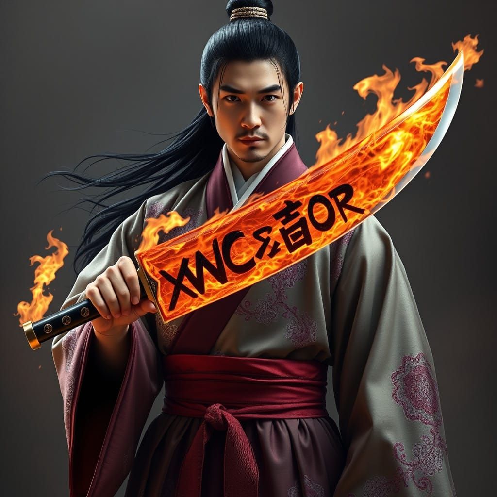 Majestic Hanbok Warrior Defies Flames