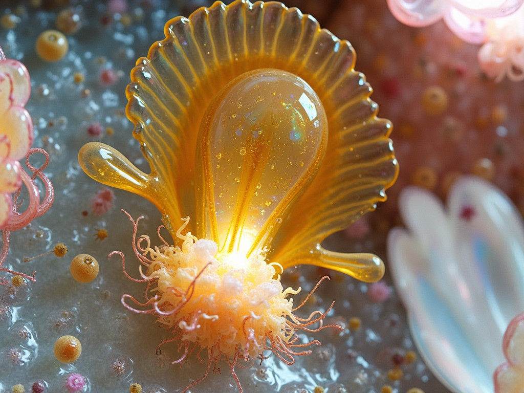 Luminous Floating Creature with Bioluminescent Glow