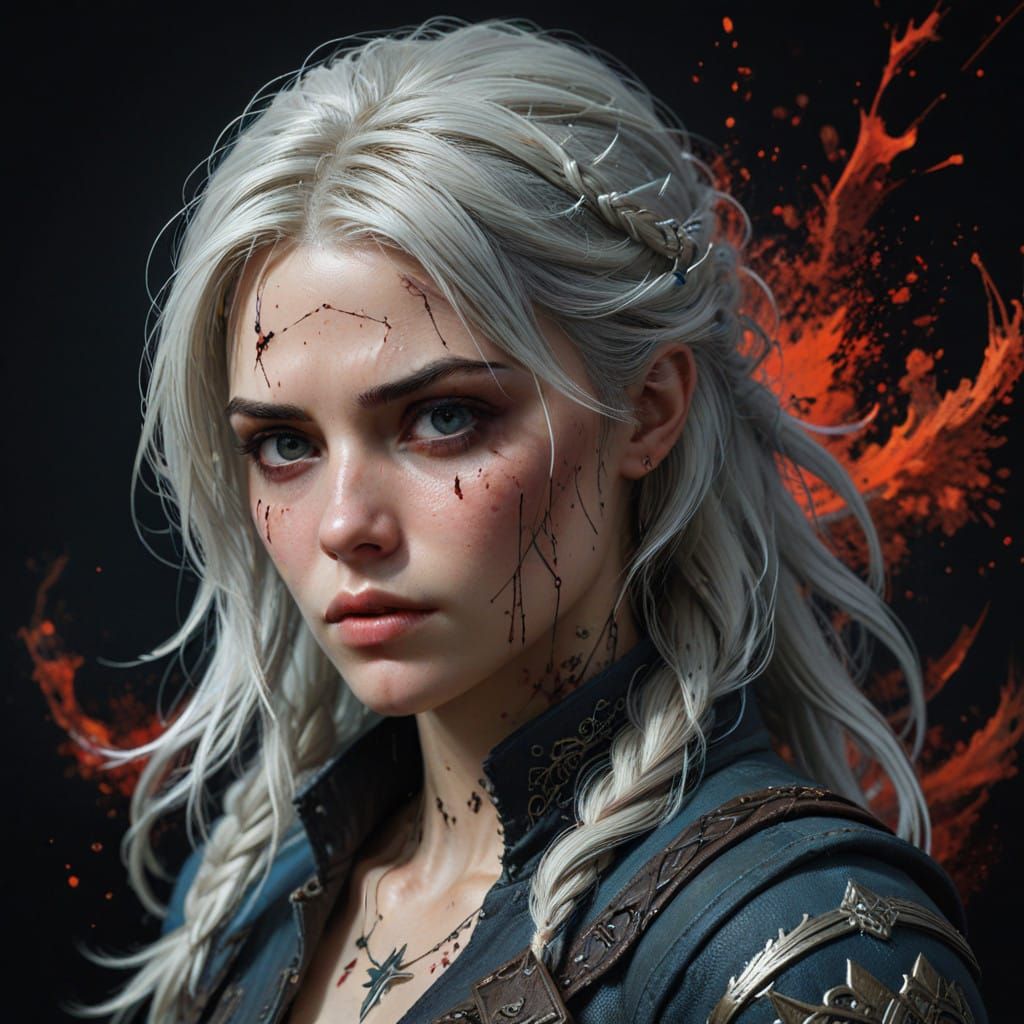 Enigmatic Ciri Dragon Slayer in Haunting Concept Art