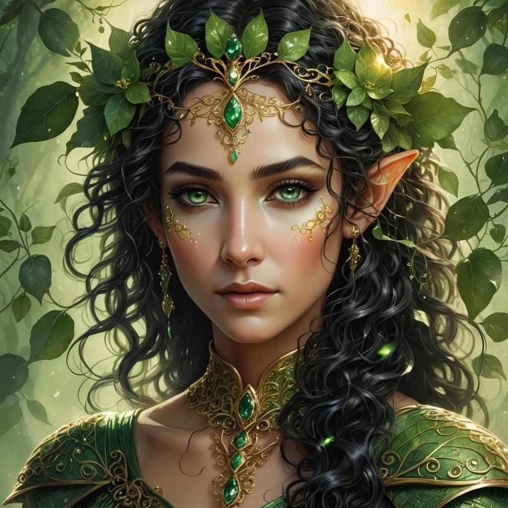 Ethereal Elven Woman Portrait in Fantasy Style