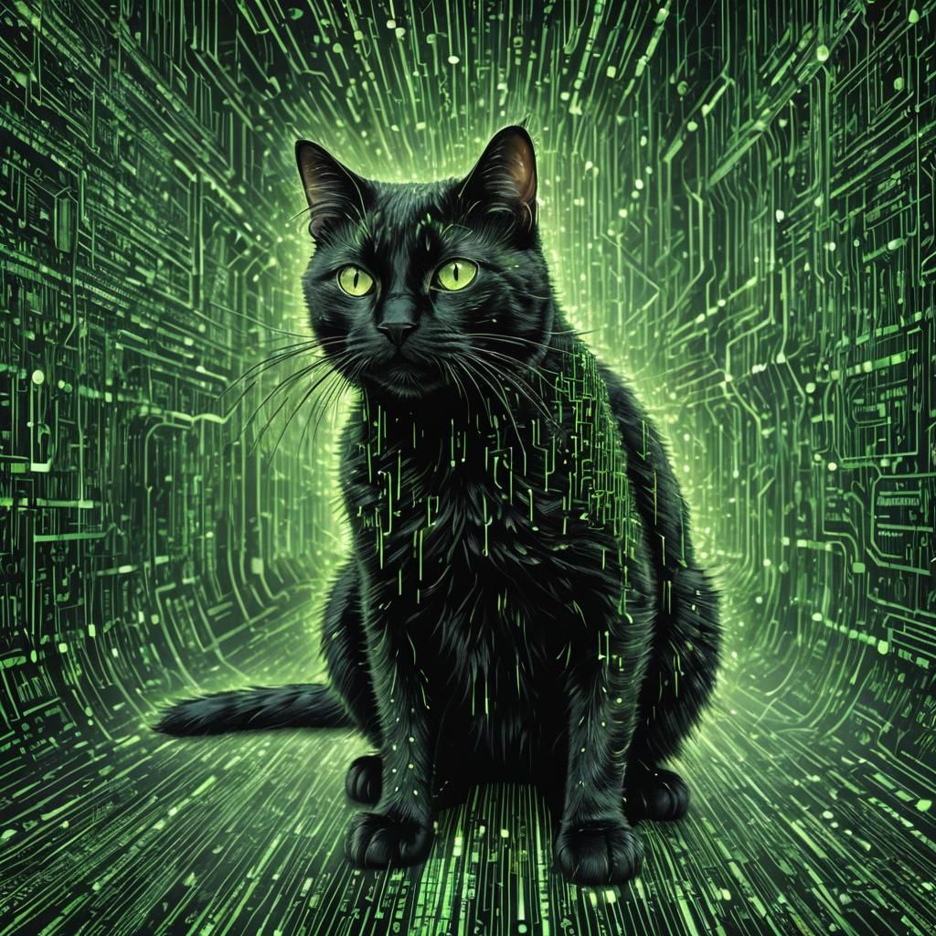 Cat Caught in the Matrix
