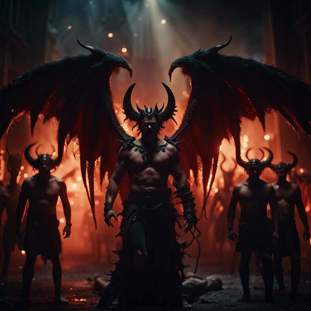 Demons in Hell: A Cinematic Film Still