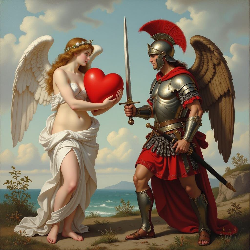 Love Versus Hate: A Symbolic Artistic Depiction