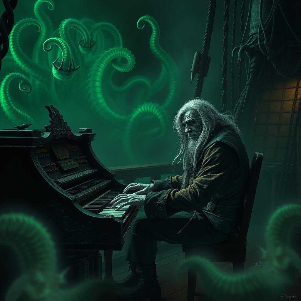 Davy Jones Plays the Organ on the Haunted Flying Dutchman